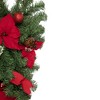 Northlight Poinsettia Pine Cone and Ball Artificial Christmas Teardrop Swag - 32" - Unlit - 4 of 4
