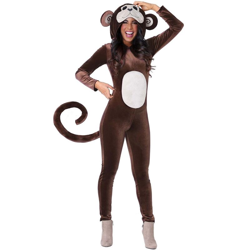 HalloweenCostumes.com Jumpsuit Monkey Around Costume for Women, 1 of 5