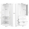 Hitow White Armoire Combination Wardrobe Modern Minimalist Style Embossed Lines - 3 of 4