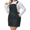 Agnes Orinda Women's Plus Size Pinafore Plaid Printed Adjustable Straps Suspender Shortalls - 2 of 4