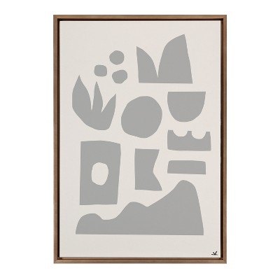 Kate and Laurel Sylvie Pieces of the Coast Framed Canvas by Kelly Knaga, 23x33, Gold