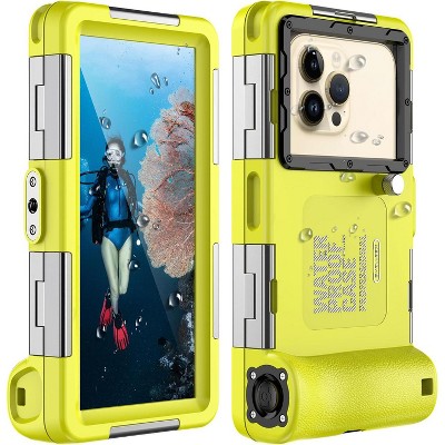 Waterproof Diving Phone Case (50FT/15M) for iPhone 11-16 Pro Max & Galaxy S22-S25, Supports Underwater Photo/Video - Yellow
