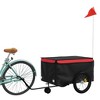 VidaXL Bike Trailer Black and Red 99.2 lb Iron - 3 of 4