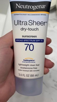  Neutrogena Ultra Sheer Dry-Touch Sunscreen Lotion, Broad  Spectrum SPF 55 UVA/UVB Protection, Lightweight Water Resistant Face & Body  Sunscreen, Non-Greasy, Travel Size, 3 fl. oz : Beauty & Personal Care