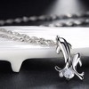 Dolphins Pendant Necklace for Women by Ginger Lyne White Gold Plated or Sterling Silver Cz - 2 of 4