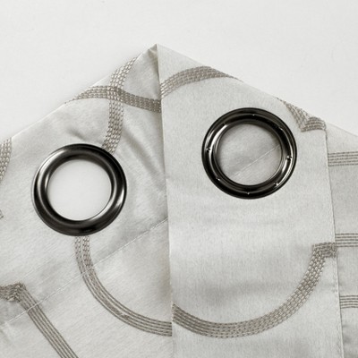 Beige Faux Silk Semi-Sheer Grommet Window Panels