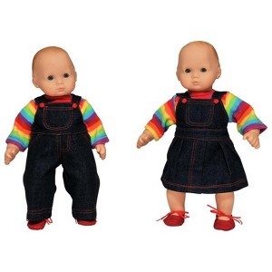 The Queen's Treasures 15 Inch Doll Set of Two Overall Skirt & Pants Outfits - 1 of 4
