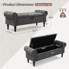 Arceso Storage Bench,50” Queen Linen Tufted Button End of Bed Bench, Upholstered Bedroom Bench,Ottoman Bench for End of Bed Living Room, Entryway - 2 of 4