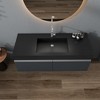 47 x 19 in. Solid Surface Wall Mount or Countertop Bathroom Vessel Sink with Faucet Holes in Black - 4 of 4