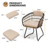 Crestlive Products Patio Rattan Dining Chairs Set Outdoor Dining Chairs with Cushions and Armrest Wicker Dining Armchairs Porch Chairs - 3 of 4