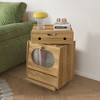 Famapy Robot - Shaped Bedside Cabinet with Ambient Lighting,Lockable Casters & Tempered Glass Window – Fun Storage for Kids’ Room - 3 of 4