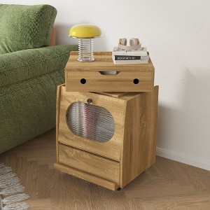 Famapy Robot - Shaped Bedside Cabinet with Ambient Lighting,Lockable Casters & Tempered Glass Window – Fun Storage for Kids’ Room - 1 of 4