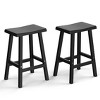 FONTOI 24" / 29" Bar Stools Set of 2 Durable Resin Bar Chairs with Footrest All-Weather for Patio Balcony Kitchen Counter, Black - 2 of 4