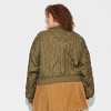 Women's Quilted Bomber Jacket - Wild Fable™ Green - image 3 of 3