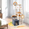 Tangkula 63" Tall Cat Tree Cute 8-Layer Cat Tower w/ 2 Perches Condo Sisal Scratching Posts - 3 of 4