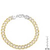 Steeltime unisex sterling silver diamond cut curb link chain bracelet. Color Options: Silver, Gold, Two-Tone - 3 of 3