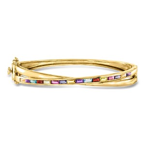 Ross-Simons 1.60 ct. t.w. Multi-Gemstone Crisscross Bangle Bracelet in ...