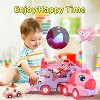Princess Theme Carrier Truck Toy 7 in 1 with Lights Music for Toddlers 1-3 Years Pink Pink&purple&red - 4 of 4