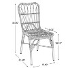 Dracelo Set of 2 Outdoor PE Wicker Patio Dining Chairs - 2 of 4