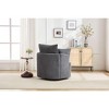 APRILSOUL 360° Swivel Accent Chair, Solid Wood Frame, Sleek Curved Backrest, Modern Barrel Design - 3 of 4