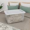 Sterilite Storage Box, 58 Quart Stackable Tote, Clear Plastic Container with Secure Snapping Lids for Home and Office Organization, White, 24 Pack - 4 of 4