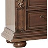 ORRD 3 Drawer Wooden Nightstand with Molded and Carved Details, Brown - 2 of 4