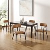 HOMLUX Set of 2 Upholstered Accent Dining Chairs Arm Rest Curved Backrest - 3 of 4