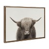Kate and Laurel Sylvie Hey Dude Highland Cow Color Framed Canvas by The Creative Bunch Studio, 23x33, Gold - 2 of 4