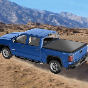Quad Fold Soft Truck Bed Tonneau Cover Compatible for Chevy Silverado Sierra 1500 2014-2018, 5.8/6.6 FT Soft Rolling up Bed Cover - 1 of 4