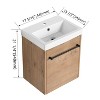 GDFStudio Zebulon Small Wall-Mounted Bathroom Vanity with Ceramic Sink and Mental Handle - 3 of 4
