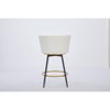 DOMETOUR Velvet Bar Stools Set of 2 Counter Height Swivel Upholstered Barstools with Backs and Metal Legs - 4 of 4