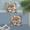 Brown Pillow Covers 18x18 Set of 2 Vintage Boho Floral Hydrangea Herbs Botanical - 3 of 4