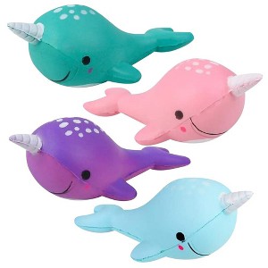 ArtCreativity 5" Scented Squeezy Narwhals Toy (Set of 4) - 1 of 4