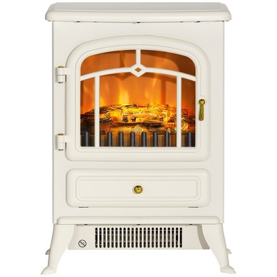 COWLOWN 22in 750W/1500W Beige Freestanding Electric Fireplace Stove