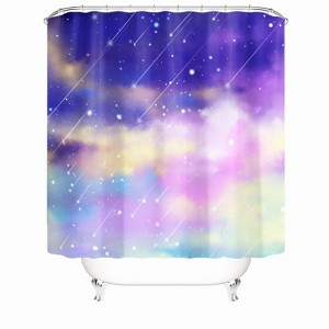 Color Meteor Shower Curtains for Bathroom Waterproof Fabric Bath Curtain Durable Soft Stylish Bathroom Decor 72x72 Inch - 1 of 1