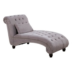 Linda Oversized Tufted Chaise Lounge Gray - Abbyson Living