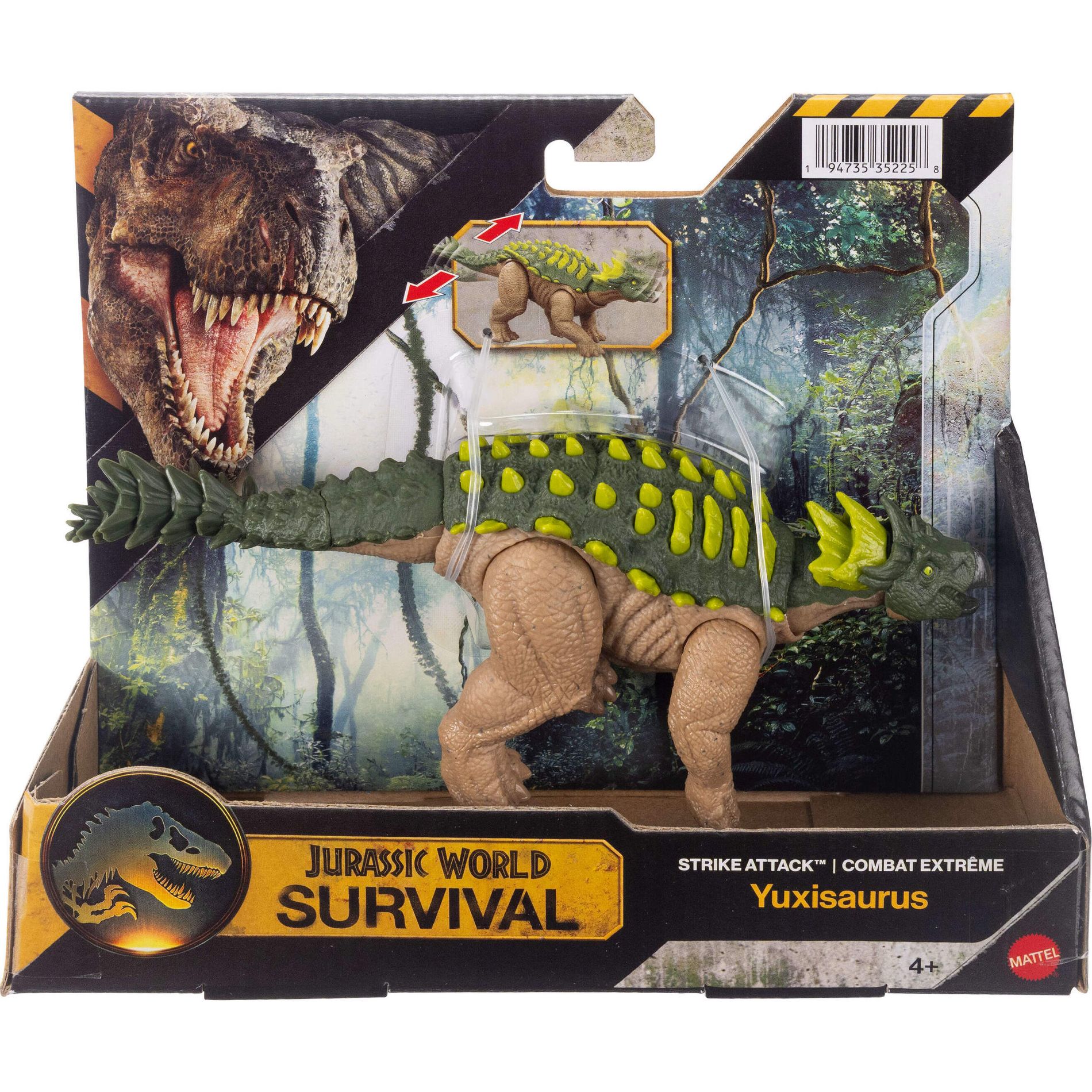 Jurassic World Strike Attack Yuxisaurus Dinosaur Figure, Head Action, Posable & Digital Play