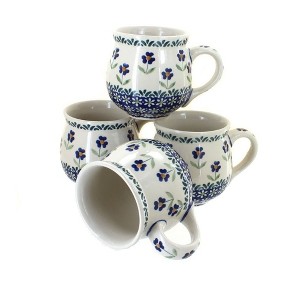 Blue Rose Polish Pottery K090-4 Manufaktura Bubble Mug Set - 1 of 2