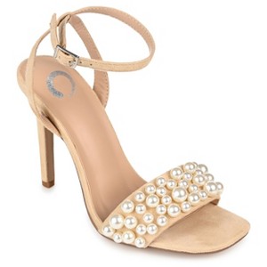 Journee Collection Womens Romey Buckle High Stiletto Open Toe Pumps - 1 of 4