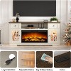 Dyonery Fireplace TV Stand for 80 Inch TV, Entertainment Center withFireplace & LED Lights, with Storage Drawers & Cabinets for Living Room, White - 3 of 4