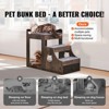 VEVOR Pet Bunk Bed with Removable Stairs, Dog/Cat Window Perch with Storage, Multi-Level Bed Window Perch Dog Bedside Sleeper Couch, (Gray) - 3 of 4