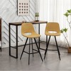 28.25" Fabric Plush Counter Height Stools, Set of 2 with Footrest and Metal Legs for Kitchen, Bar, and Dining - 2 of 4