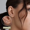 Gilded Lab-Grown Diamond Stud Earrings for Women | 925 Sterling Silver Studs and 14KT Gold 925 Plated Silver | Hypoallergenic Fine Jewelry - 3 of 4
