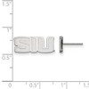 Black Bow Jewelry 10k White Gold Southern Illinois Salukis NCAA Post Earrings - 2 of 3