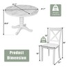 5-Piece Solid Wood Dining Table Set with 4 Chairs, Modern Marble-Style Table, Rubberwood Frame for Kitchen or Dining Room - 4 of 4