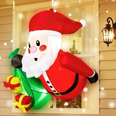 Syncfun 3.5 Ft Tall Christmas Inflatable Santa With Gift Bags Broke Out ...