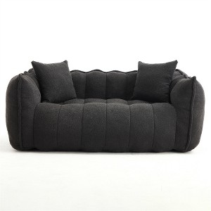 OUTSUPPLY Soft Bean Bag Chair for Two, High-Resilience Foam, Square Lounger with Armrests, Chenille Cover for Living Room - 1 of 4