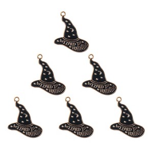 John Bead Sweet & Petite Halloween Small Simple Cute Charms 31x24mm Wizard Hat 6 Pieces - 1 of 4