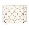 Royal Hampton 50 Inch 3 Panel Metal Fireplace Screen, Quatrefoil Design - 3 of 4