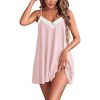 Ekouaer Women Lace Nightgown Sexy Spaghetti Strap Cami Sleeveless Chemise Sleepwear Sleep Dress - 3 of 4
